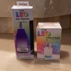 LED Soap Dispenser & LED Toothbrush Holder NWT